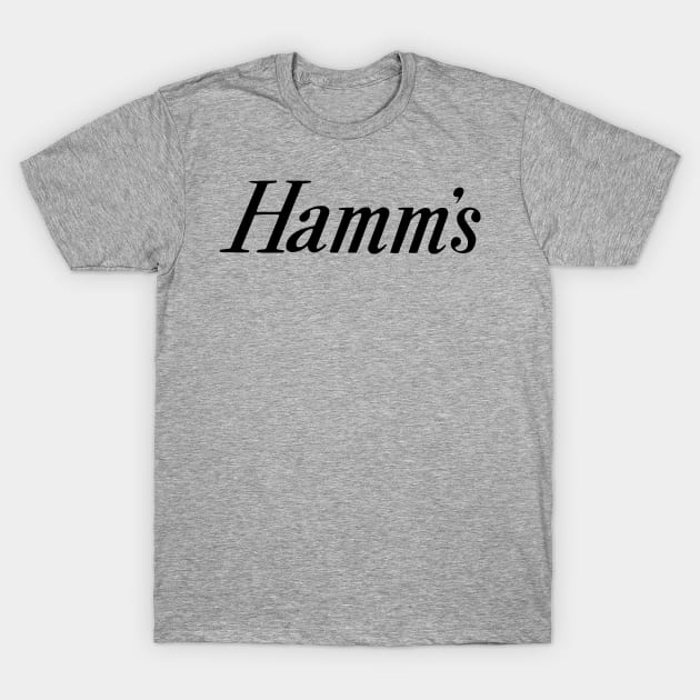 Hamm's Beer Logo - slanted serif in black T-Shirt by Eugene and Jonnie Tee's